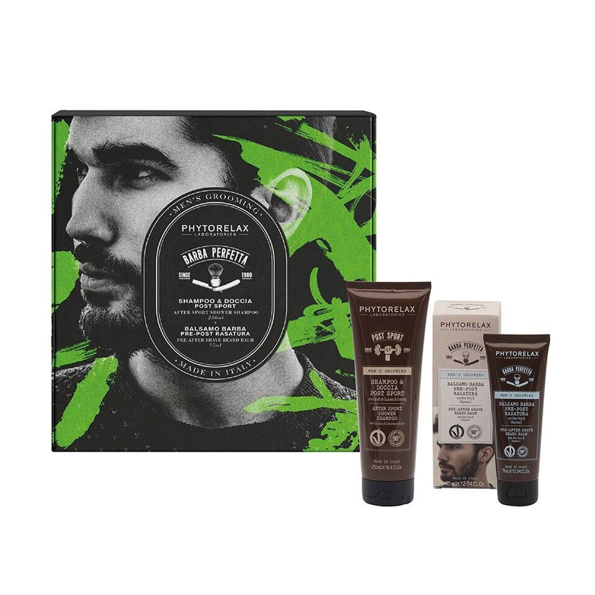 Чоловічий набір для волосся та бороди Phytorelax Laboratories Perfect Beard (шампунь-гель, 250 мл + бальзам для бороди, 75 мл)